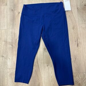 Blue Lululemon Wunder Train Crop Leggings